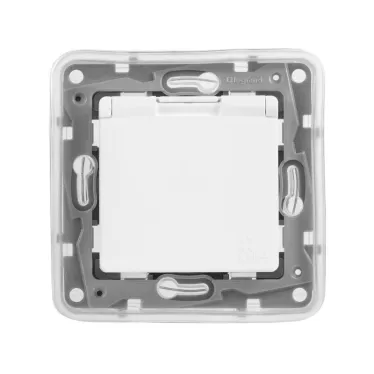 Etika Белый Розетка с заземлением, автозажимные клеммы, IP44 | 672232 | Legrand