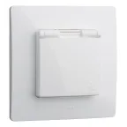Etika Белый Розетка с заземлением, автозажимные клеммы, IP44 | 672232 | Legrand