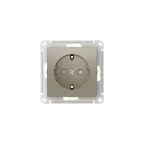 ATLASDESIGN РОЗЕТКА с заземлением со шторками, 16А, мех., быстрозажим. клем., ШАМПАНЬ