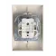 ABB Basic 55 Сл. кость Розетка 2-ая с/з моноблок, с защитными шторками | 2021-0-0379  | 2CKA002021A0379 | ABB