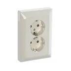 ABB Basic 55 Сл. кость Розетка 2-ая с/з моноблок, с защитными шторками | 2021-0-0379  | 2CKA002021A0379 | ABB