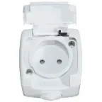 РОНДО О/У Белый Розетка с/з с защитными шторками 16А, IP44 | RA16-112B-BI | Schneider Electric