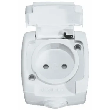 РОНДО О/У Белый Розетка с/з с защитными шторками 16А, IP44 | RA16-112B-BI | Schneider Electric