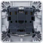 Plexo Серый Розетка с/з с крышкой безвинтовой зажим IP55 | 069570 | Legrand