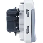 Plexo Серый Розетка с/з с крышкой безвинтовой зажим IP55 | 069570 | Legrand