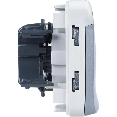 Plexo Серый Розетка с/з с крышкой безвинтовой зажим IP55 | 069570 | Legrand
