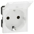 Розетка Mosaic 2M 2P+Т нем.ст. с крышкой IP41 антибактер. | 077219 | Legrand