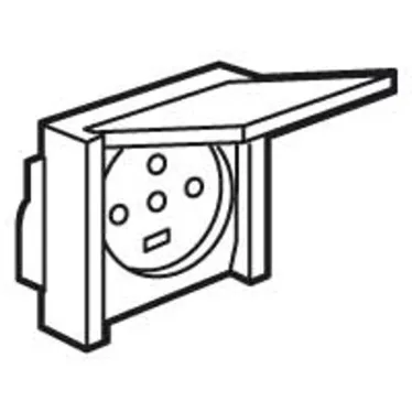 Plexo Серый Розетка с/з с крышкой 3К+N+З 20А 400В винт. зажим IP44 | 055708 | Legrand