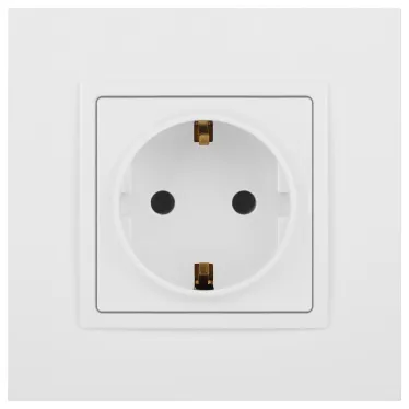 Розетка Elegance 14-2101-01М 2P+E Schuko, 16А-250В, белый матовый