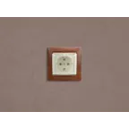 VALENA Розетка с заземлением со шторками с крышкой в рамку слоновая кость