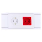 Розетка с заземлением - Legrand Inspiria - со шторками 16А 250В винтовые зажимы - красная