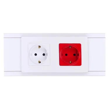 Розетка с заземлением - Legrand Inspiria - со шторками 16А 250В винтовые зажимы - красная