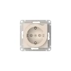 ATLASDESIGN РОЗЕТКА с заземлением со шторками с выталк.,16А,мех., быстрозажим. клем., БЕЖЕВЫЙ