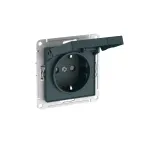 ATLASDESIGN РОЗЕТКА с заземл. со шторк. с крышкой, 16А, IP20, мех., быстрозажим. клем., ИЗУМРУД