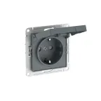 ATLASDESIGN РОЗЕТКА с заземл. со шторк. с крышкой,16А,IP20,мех., быстрозажим. клем., ГРИФЕЛЬ
