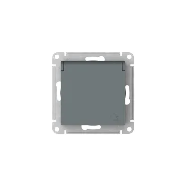 ATLASDESIGN РОЗЕТКА с заземл. со шторк. с крышкой,16А,IP20,мех., быстрозажим. клем., ГРИФЕЛЬ