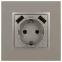 Розетка Elegance 14-4109-16 2P+E 16A-250В, штор. с 2xUSB 5В-3А, титан