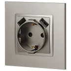 Розетка Elegance 14-4109-16 2P+E 16A-250В, штор. с 2xUSB 5В-3А, титан