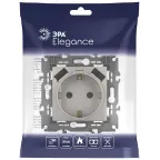 Розетка Elegance 14-4109-16 2P+E 16A-250В, штор. с 2xUSB 5В-3А, титан