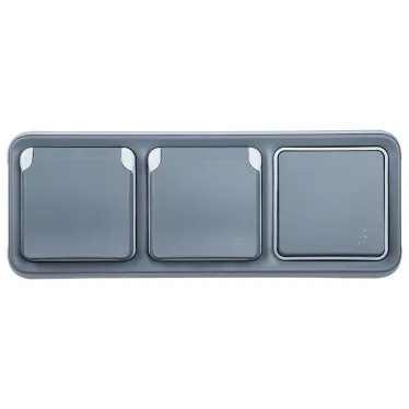Plexo Серый Розетка с/з с крышкой винтовой зажим IP55 | 069571 | Legrand