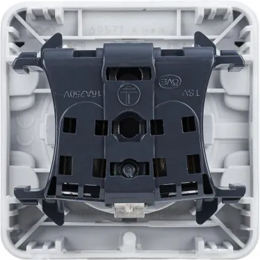 Plexo Серый Розетка с/з с крышкой винтовой зажим IP55 | 069571 | Legrand