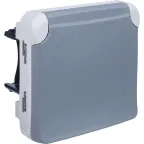 Plexo Серый Розетка с/з с крышкой винтовой зажим IP55 | 069571 | Legrand