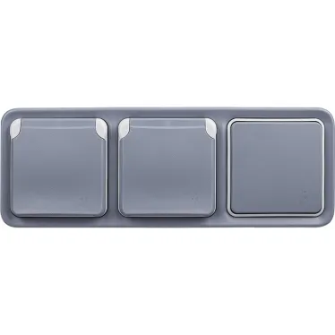 Plexo Серый Розетка с/з с крышкой винтовой зажим IP55 | 069571 | Legrand