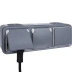 Plexo Серый Розетка с/з с крышкой винтовой зажим IP55 | 069571 | Legrand