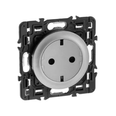 Celiane Титан Розетка с плоской лицевой панелью с/з, безвинт зажим (накладка+механизм) | 067167 | Legrand