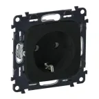 Valena ALLURE DIY Антрацит Розетка 1-ая с/з, безвинт.зажим | 753931 | Legrand