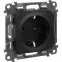 Valena ALLURE DIY Антрацит Розетка 1-ая с/з, безвинт.зажим | 753931 | Legrand