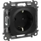 Valena ALLURE DIY Антрацит Розетка 1-ая с/з, безвинт.зажим | 753931 | Legrand