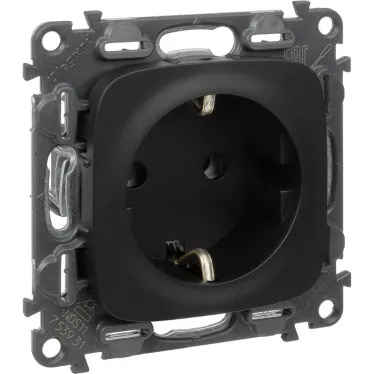 Valena ALLURE DIY Антрацит Розетка 1-ая с/з, безвинт.зажим | 753931 | Legrand