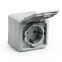 Quteo Серый Розетка с заземлением со шторками IP44 | 782351 | Legrand