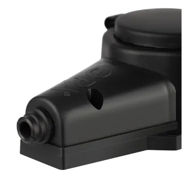 Колодка каучуковая с заземлением 1 розетка 16A IP44 черная KX-1e-B-IP44