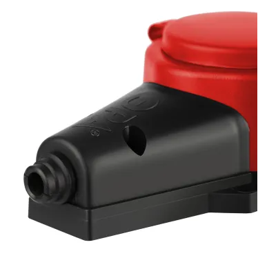 Колодка каучуковая с заземлением 4 розетки 16A IP44 красная KX-4e-RED-IP44