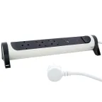 Удлинитель с поворотным основанием и 2xUSB A+C (3А) зарядками, защитой от импульсных перенапряжений серии Комфорт 3X2К+З с кабелем 1,5 м., цвет: бело-черный