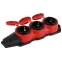 Колодка каучуковая с заземлением 3 розетки 16A IP44 красная KX-3e-RED-IP44