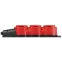 Колодка каучуковая с заземлением 3 розетки 16A IP44 красная KX-3e-RED-IP44