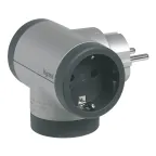 Тройник с поворотным основанием и 2xUSB A+C (3А) зарядками серии Комфорт 2x2К+З, цвет: алюминиево-черный