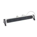 Удлинитель с поворотным основанием и 2xUSB A+C (3А) зарядками, защитой от импульсных перенапряжений серии Комфорт 5X2К+З с кабелем 1,5 м., цвет: бело-черный