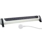 Удлинитель с поворотным основанием и 2xUSB A+C (3А) зарядками, защитой от импульсных перенапряжений серии Комфорт 5X2К+З с кабелем 1,5 м., цвет: бело-черный