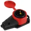 Колодка каучуковая с заземлением 1 розетка 16A IP44 красная KX-1e-RED-IP44