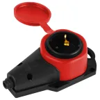 Колодка каучуковая с заземлением 1 розетка 16A IP44 красная KX-1e-RED-IP44