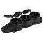 Колодка каучуковая с заземлением 3 розетки 16A IP44 черная KX-3e-B-IP44