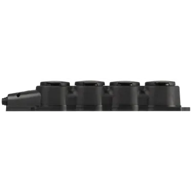 Колодка каучуковая с заземлением 4 розетки 16A IP44 черная KX-4e-B-IP44