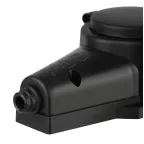Колодка каучуковая с заземлением 2 розетки 16A IP44 черная KX-2e-B-IP44