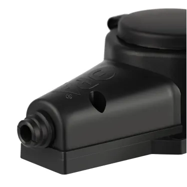 Колодка каучуковая с заземлением 2 розетки 16A IP44 черная KX-2e-B-IP44