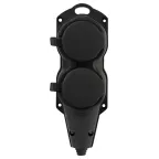 Колодка каучуковая с заземлением 2 розетки 16A IP44 черная KX-2e-B-IP44