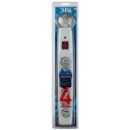 SFX-6es-4m-W Сет.фильтр (белый) с заземл, 10A, с выкл, 6гн, 4м (10/200) | Б0044025 | ЭРА